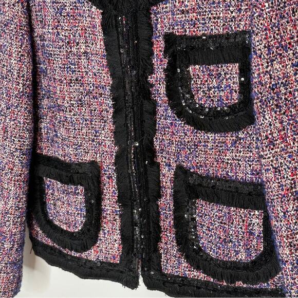 JCrew Tweed lady jacket sparkly trim Blazer 16 Multi‎  $268 F9250 NWT Preppy - Picture 10 of 16